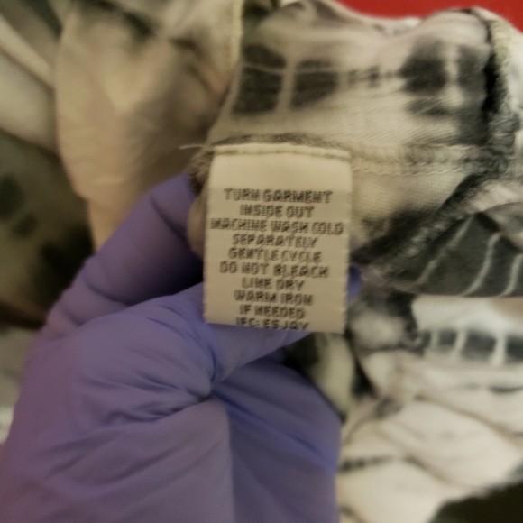 Vintage RXB Tye-dye Dress with Floral embroidery & Rhinestones- small-gpl - Picture 4 of 8